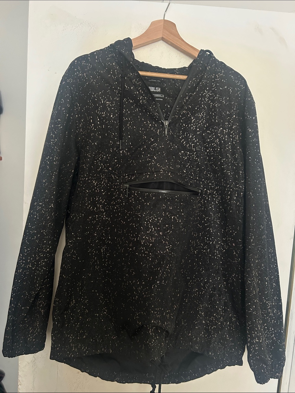 Publish Black Speckled Half-Zip Pullover Hoodie